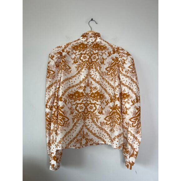 NEW Alix of Bohemia Winnie Sunglow Shirt Puffed-Sleeve Lightweight Top - Picture 5 of 5